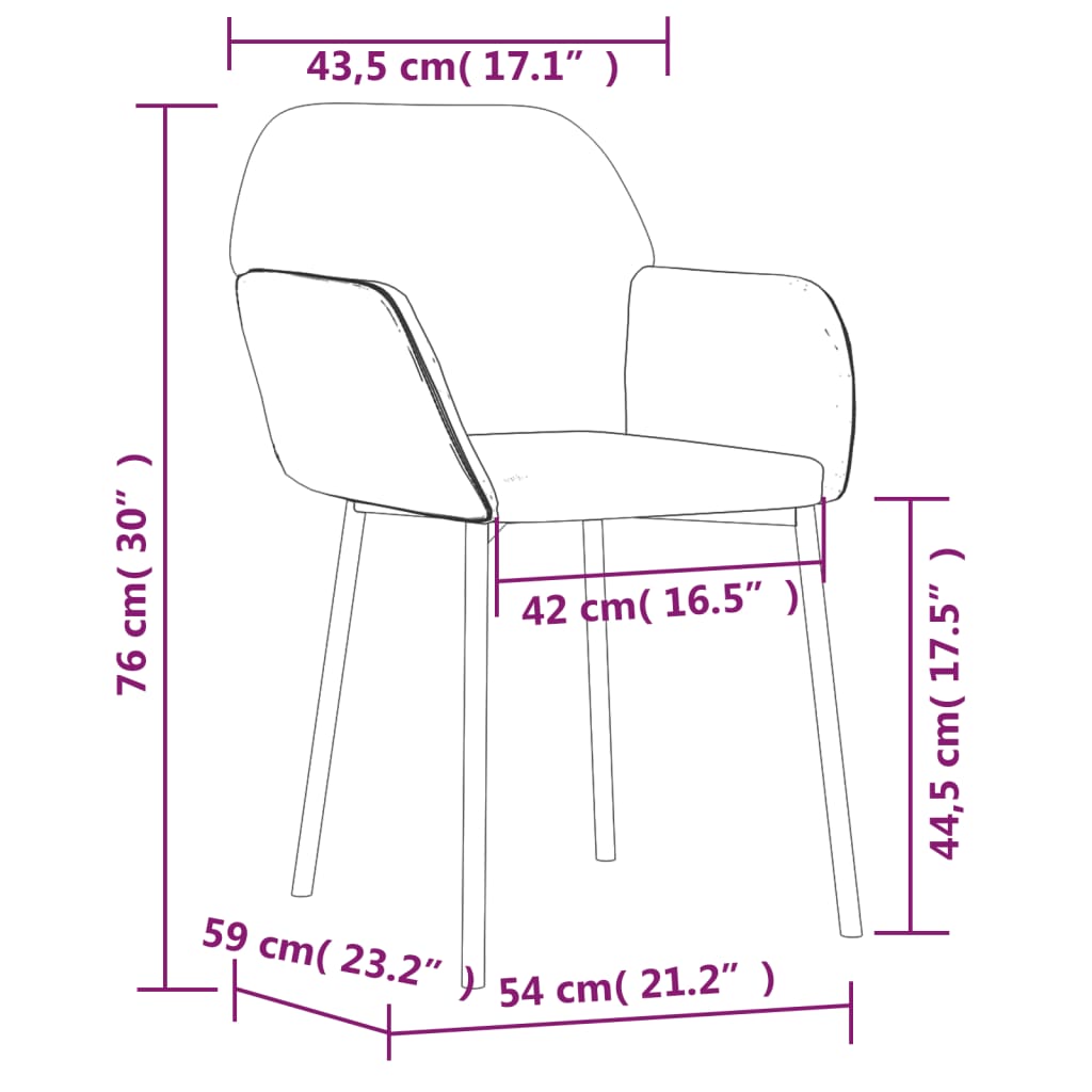 vidaXL Dining Chairs 2 Pcs Accent Upholstered Chair Fabric and Faux Leather-3