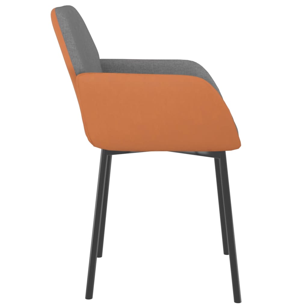 vidaXL Dining Chairs 2 Pcs Accent Upholstered Chair Fabric and Faux Leather-1