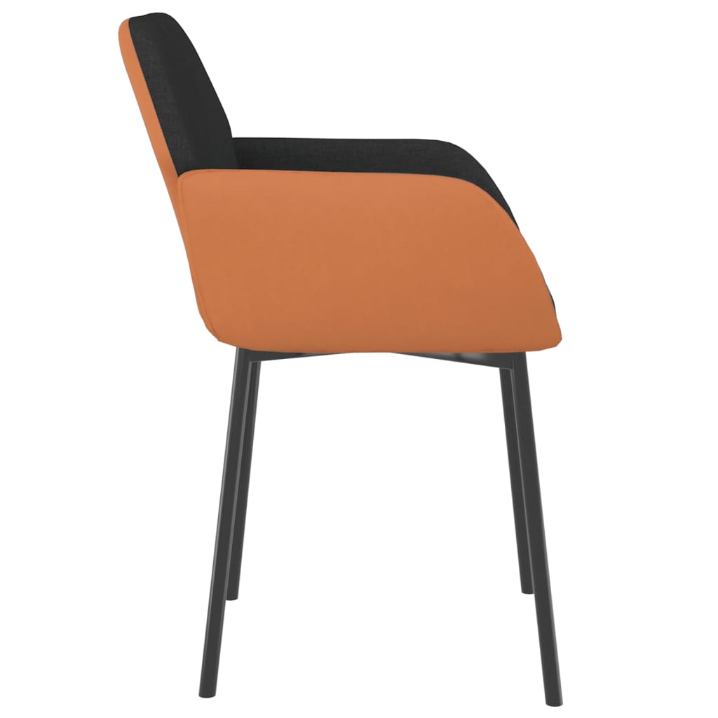vidaXL Dining Chairs 2 Pcs Accent Upholstered Chair Fabric and Faux Leather-4