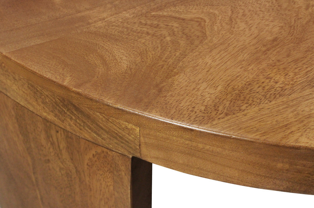 Set of Two Walnut Solid Wood Round Distressed Solid Nested Coffee Tables-8